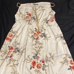 Shein 1XL White with flowers midi dress